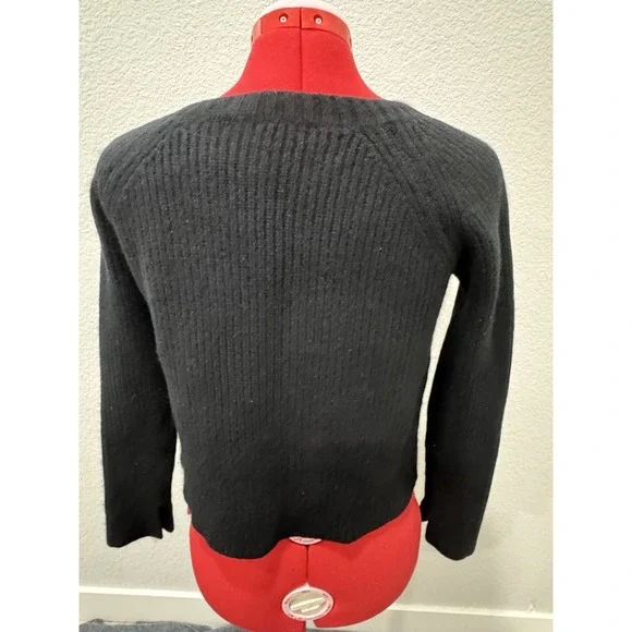 COS 100% Cashmere Black Rib Knit Sweater Womens S Minimalist Luxury Soft - Picture 2 of 6